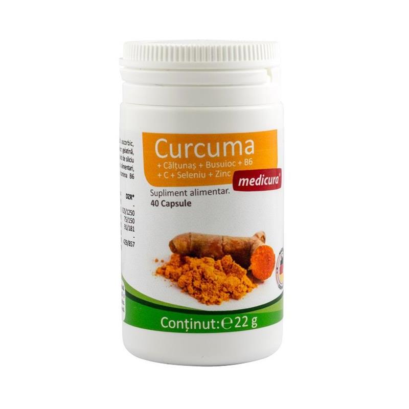 Curcuma + Caltunas + Busuioc + B6 + C + Seleniu + Zinc 40cps Medicura