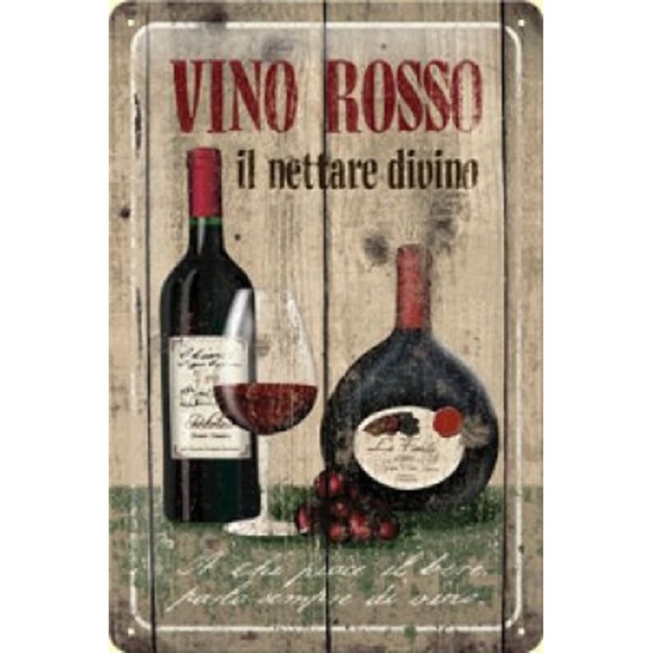 Semn metalic Vino Rosso, Nostalgic Art