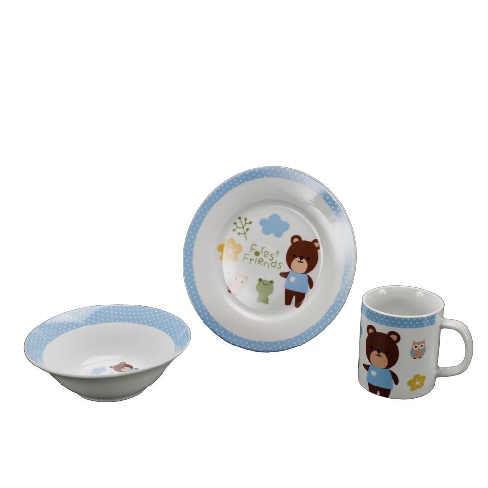 Set din ceramica bleu pentru copii, Forest Friends