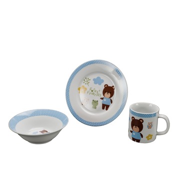 Set din ceramica bleu pentru copii, Forest Friends Set din ceramica bleu pentru copii, Forest Friends