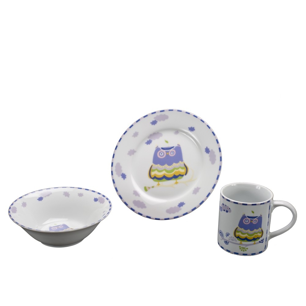 Set din ceramica pentru copii, Forest Friends - Purple Owl