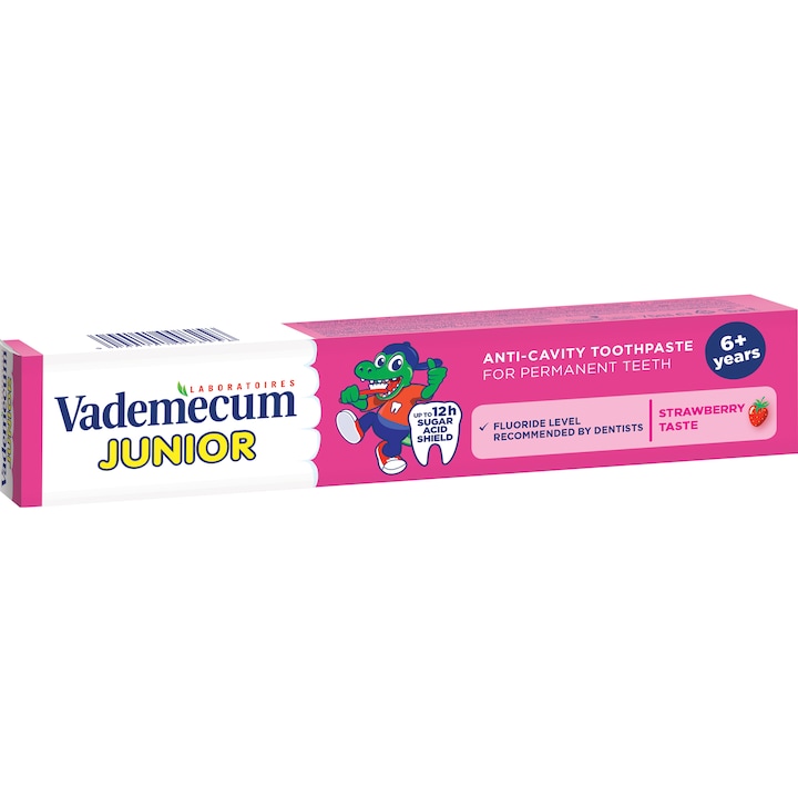 Паста за зъби Vademecum Junior Strawberry 6+, 75 мл