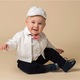 Cardigan botez baieti Innocence, bumbac alb, 62 cm, 3-6 luni