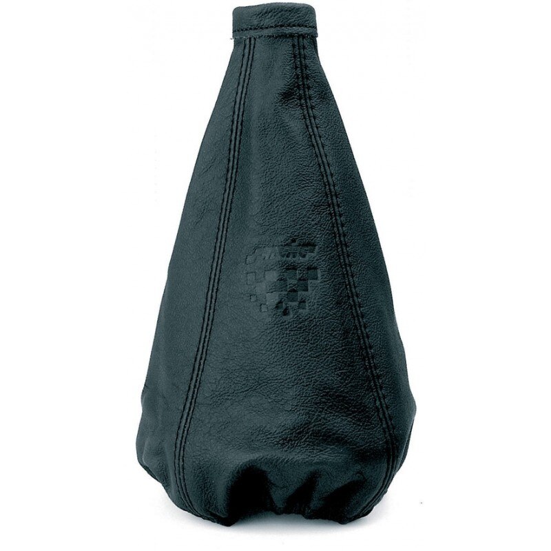 Husa Simoni Racing pentru schimbator de viteze din piele de culoare neagra cu logo, cod C6111.