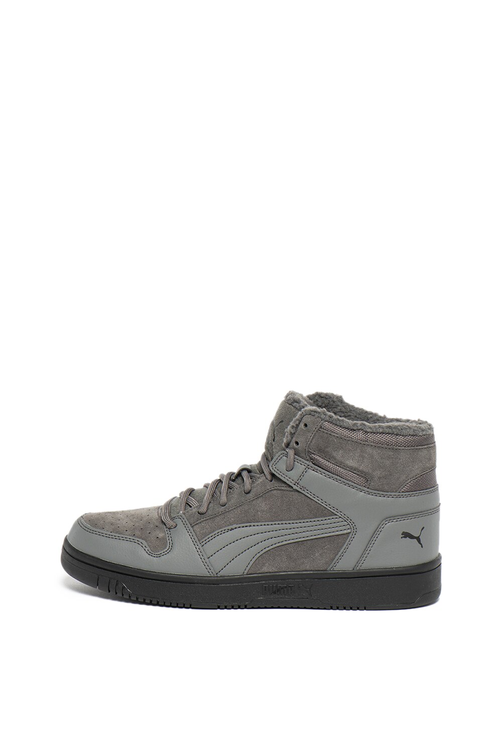 Puma, Pantofi sport mid-high de piele intoarsa Rebound Layup