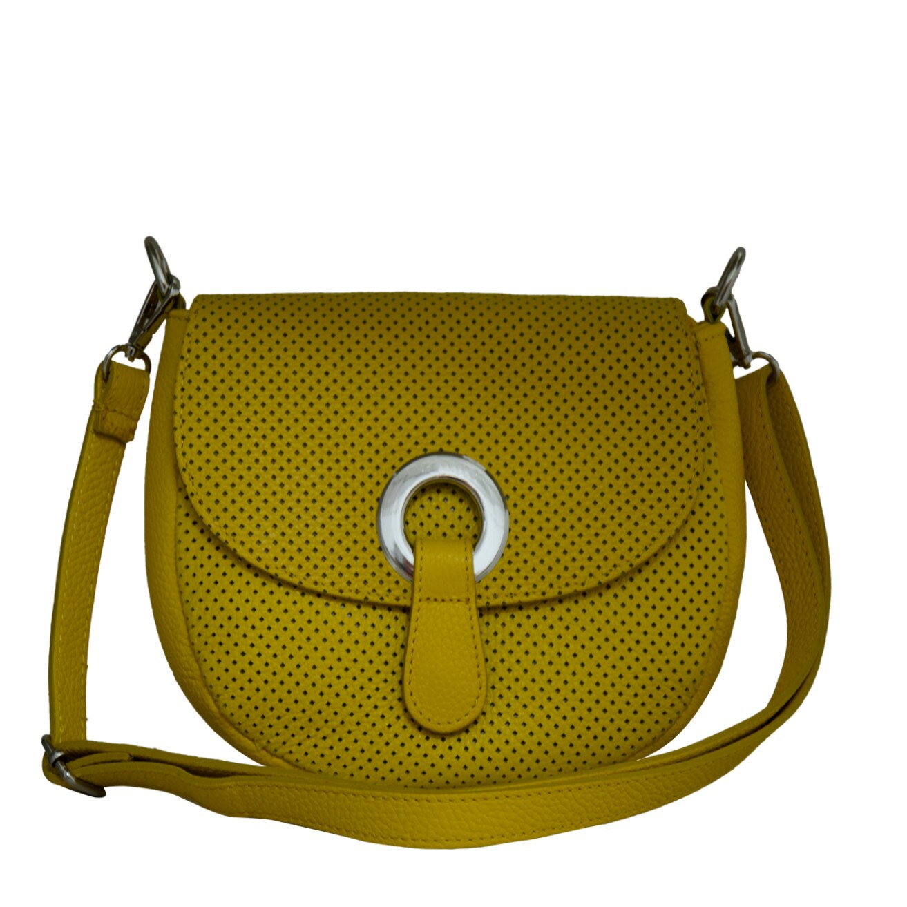 Geanta tip postas din piele naturala Eva Bags,Serena galben