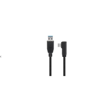 Cablu USB-C tata la USB A 3.0 tata unghi 90 grade 1m, Goobay Cablu USB-C tata la USB A 3.0 tata unghi 90 grade 1m, Goobay