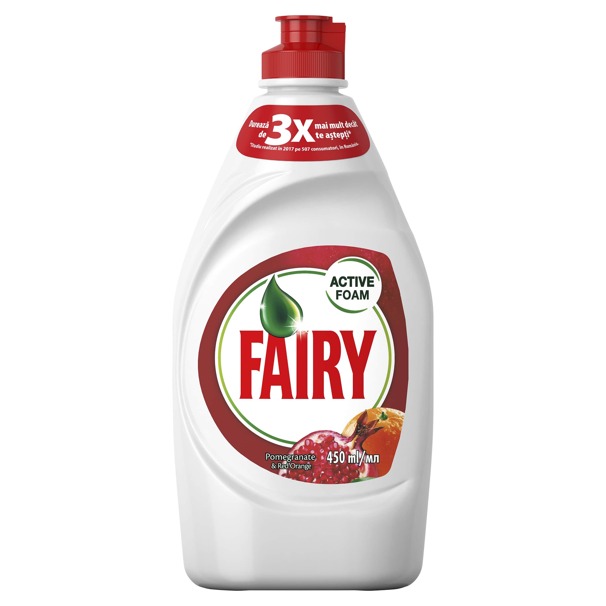Detergent de vase Fairy Rodii si Portocale Rosii, 450 ml