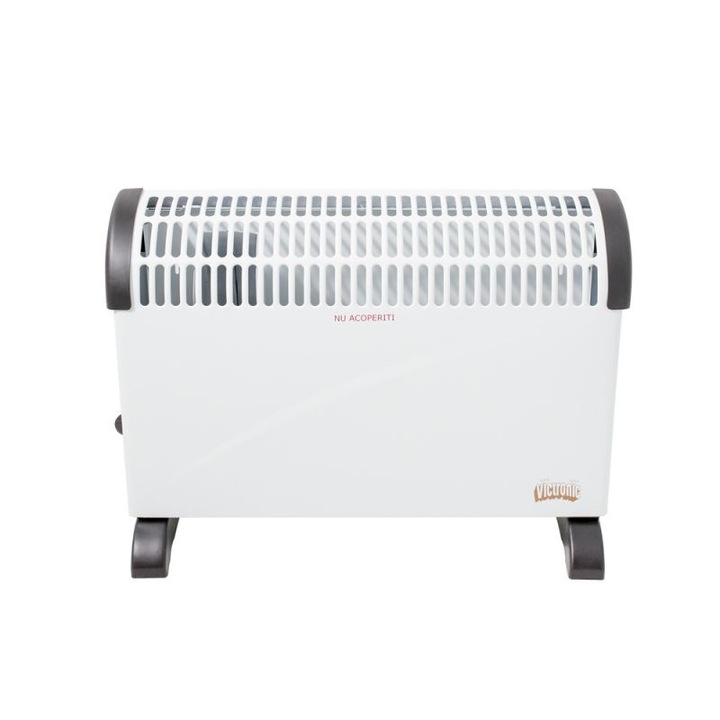 Convector electric de podea Victronic, 2000 W, 3 trepte de putere, Termostat reglabil, Protectie supra-incalzire, Alb