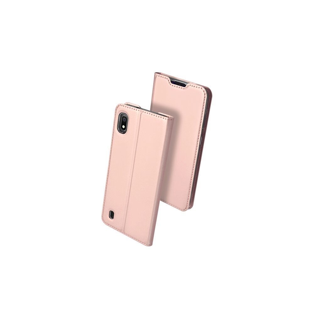 Husa Carte Dux Ducis Anti Amprenta pentru Samsung Galaxy A10, Rose Gold