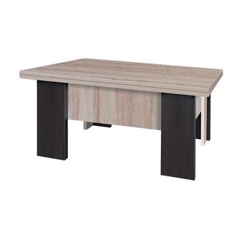 Masuta de cafea extensibila, Lerida, pal stejar sonoma / wenge, 90 x 65 x 44cm Masuta de cafea extensibila, Lerida, pal stejar sonoma / wenge, 90 x 65 x 44cm