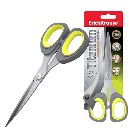 Foarfeca ErichKrause Titanium, din metal, 17,5 cm