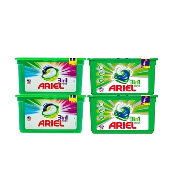 Pachet 2x Detergent capsule Ariel 3in1 pods Mountain Spring 39 spalari + 2x Detergent capsule Ariel 3in1 pods Color 39 spalari Pachet 2x Detergent capsule Ariel 3in1 pods Mountain Spring 39 spalari + 2x Detergent capsule Ariel 3in1 pods Color 39 spalari
