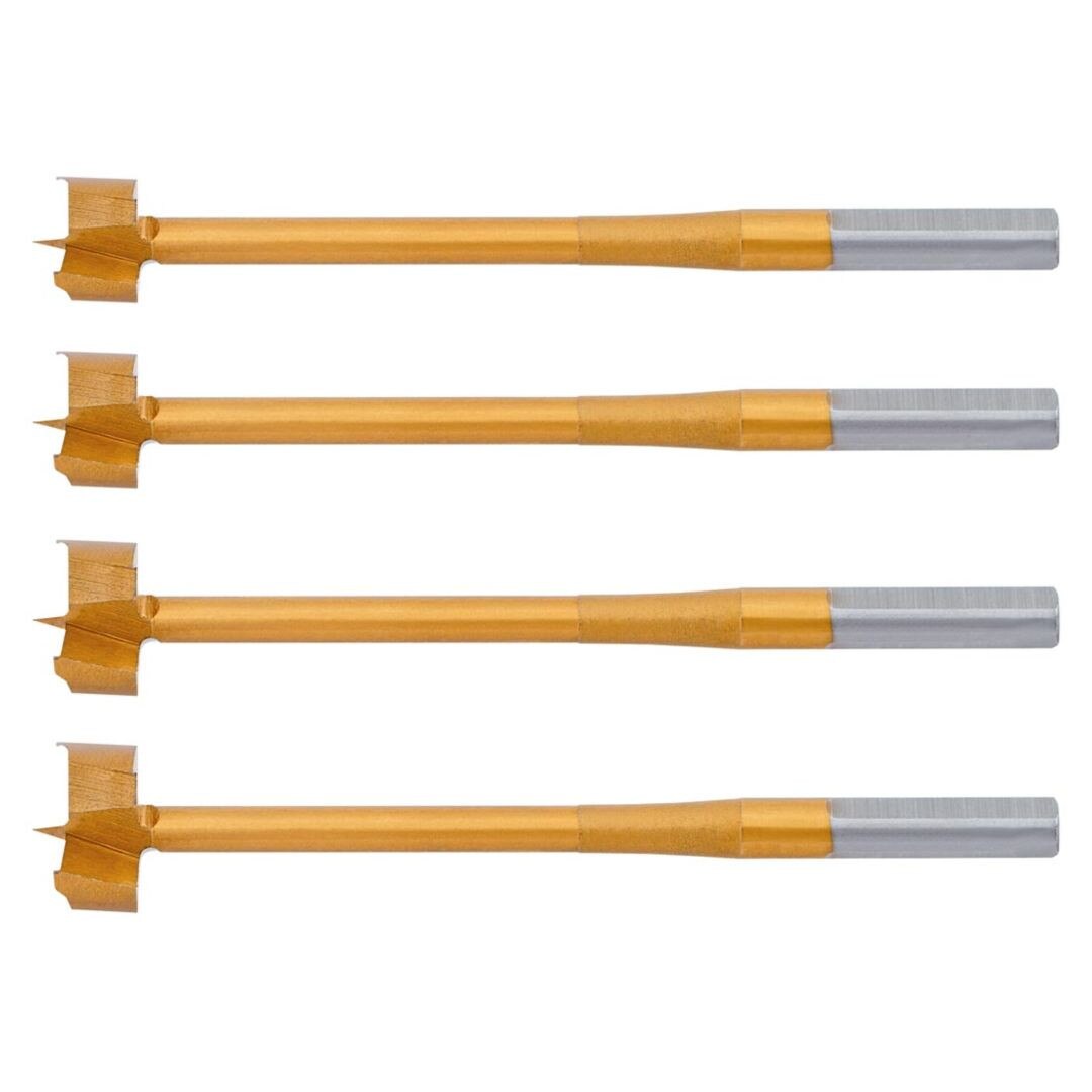 Set 4 burghii pentru lemn, acoperire multiunghi, TiN, Graphite 57H246