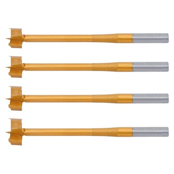 Set 4 burghii pentru lemn, acoperire multiunghi, TiN, Graphite 57H246 Set 4 burghii pentru lemn, acoperire multiunghi, TiN, Graphite 57H246
