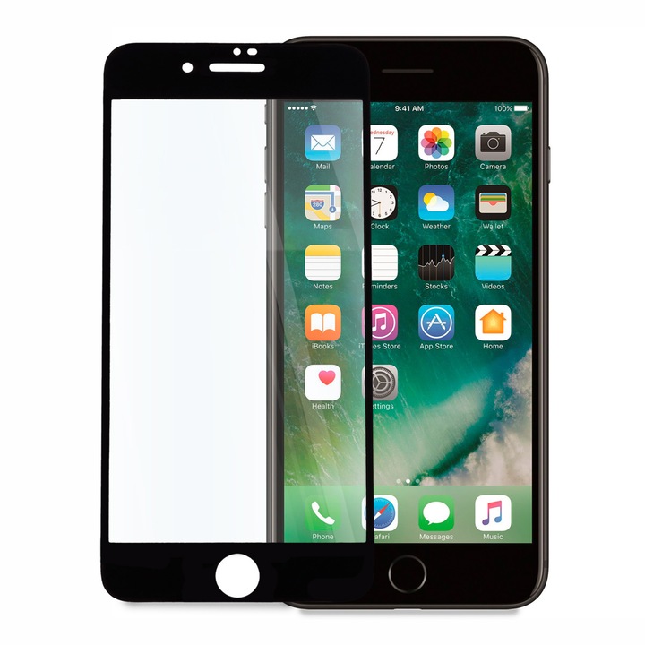 Стъклен Протектор Tempered Glass за iPhone SE (2020), Full Glue, Full Cover, Черен