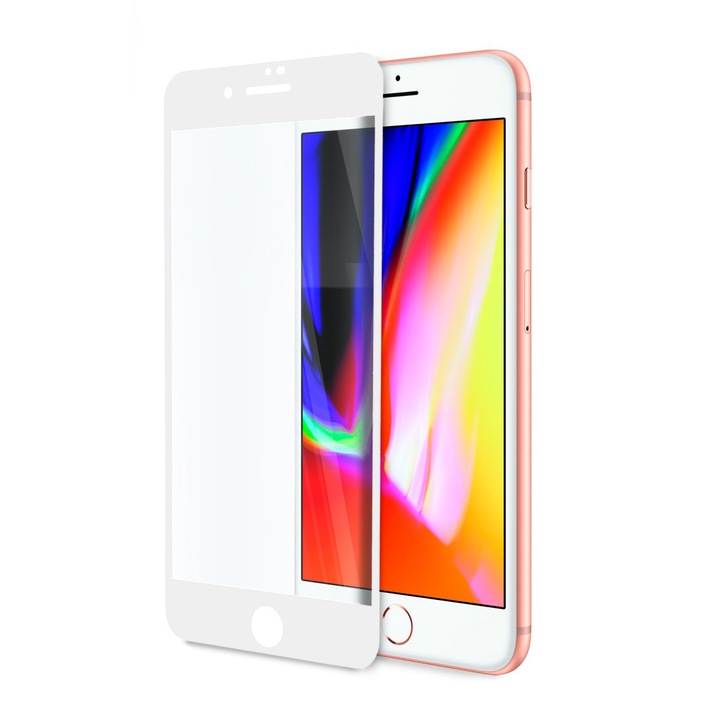 Стъклен Протектор Hicute за iPhone 8, Бял