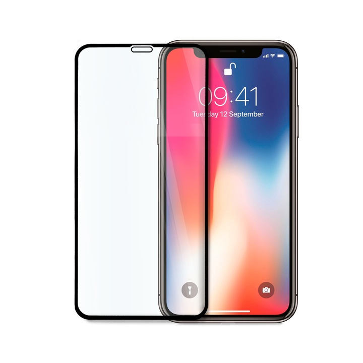 Стъклен Скрийн Протектор Magic, за iPhone X, Premium Quality, Черен