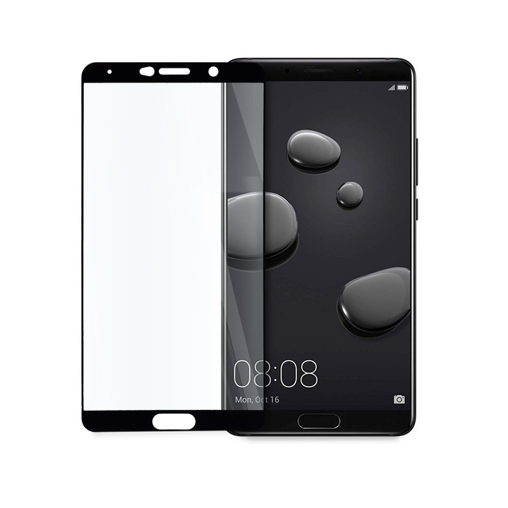 5D стъклен протектор за целият дисплей за Huawei Mate 10, Цяло лепило, Черен
