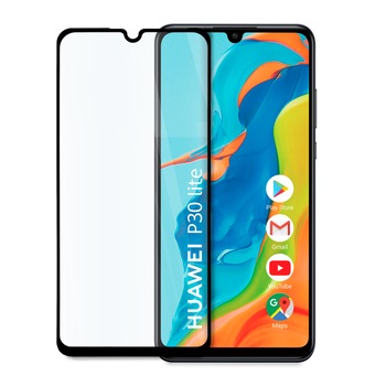 Folie Sticla 9D Full Cover compatibila cu Huawei P30 Lite, Premium Quality, Negru Folie Sticla 9D Full Cover compatibila cu Huawei P30 Lite, Premium Quality, Negru