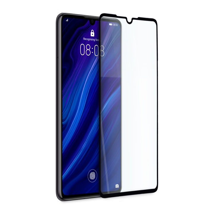 Folie telefon, Hicute, Sticla, Pentru Huawei P30, Negru