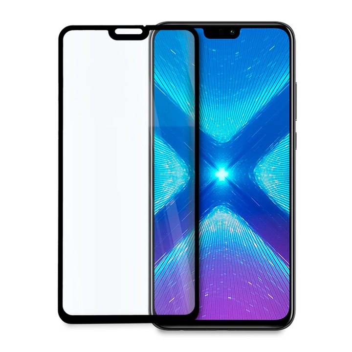 Стъклен Скрийн Протектор за Huawei Honor 9X Lite, Закалено Стъкло, Premium Quality, Черен