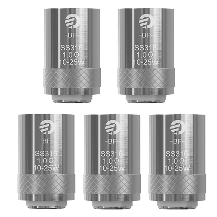 Pachet 5 bucati rezistenta Joyetech/AIO BF-SS316 1.0 Ohm, MTL, compatibila cu Sliq fit, AIO, AIO BOX, AIO 22, AIO D16, ATOMIZOR CUBIS, CUBIS PRO
