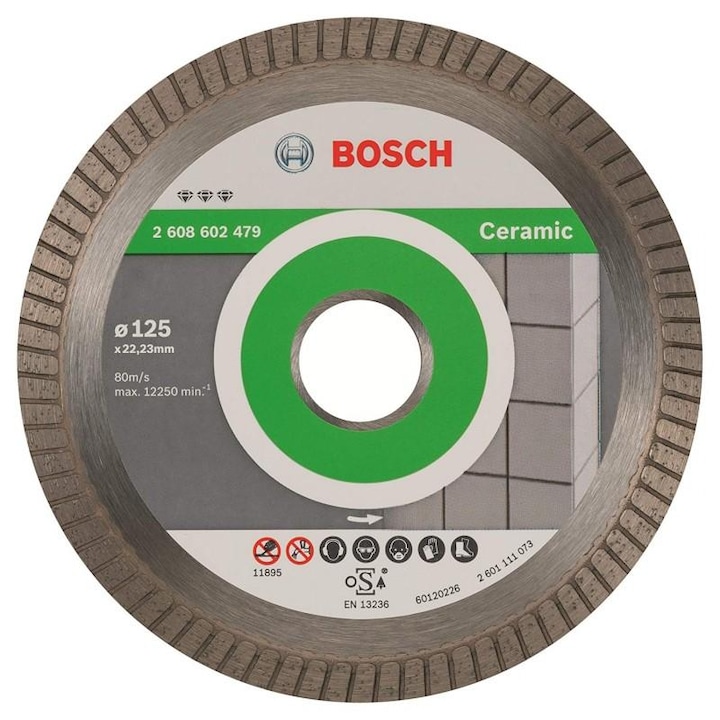 BOSCH, Best for Ceramic Extraclean gyémánt vágókorong csempékhez, 125x22,23 mm