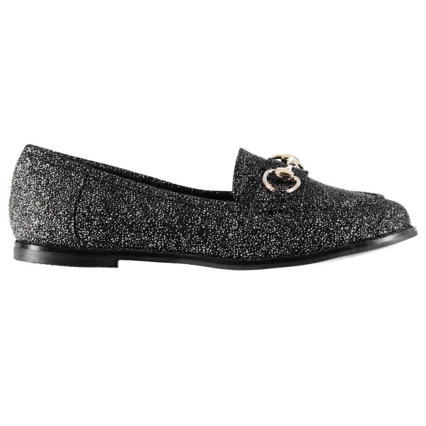 Mocasini eleganti cu curea si toc Glamorous Loafer, Negru, 39