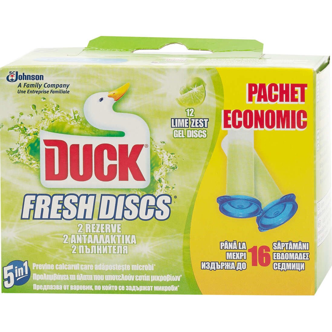 Odorizant toaleta Duck Fresh Disc Twin Rezerva 2x6 ml Lime
