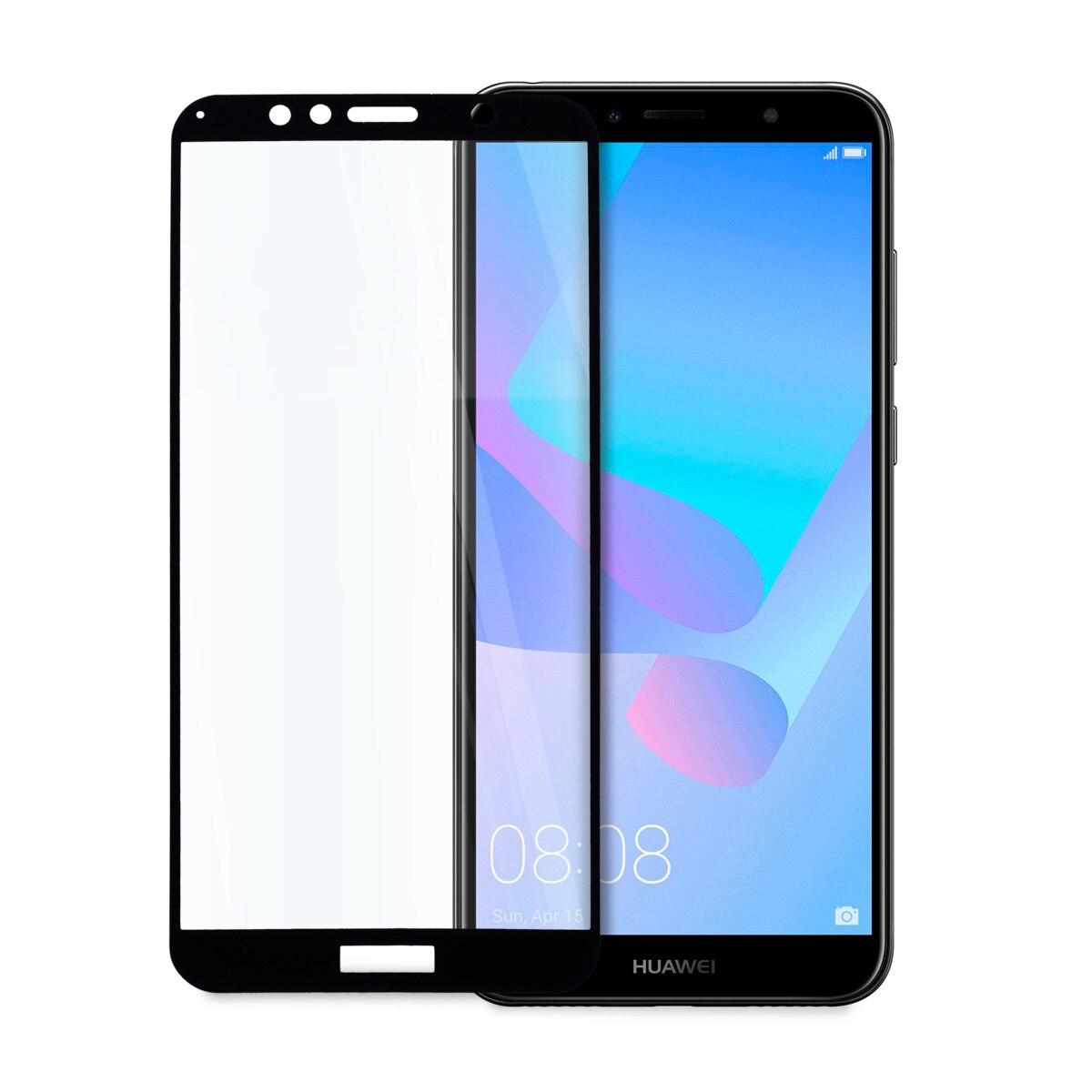 Folie de Sticla pentru Huawei Y6 (2018), Full Glue, Full Cover, Negru