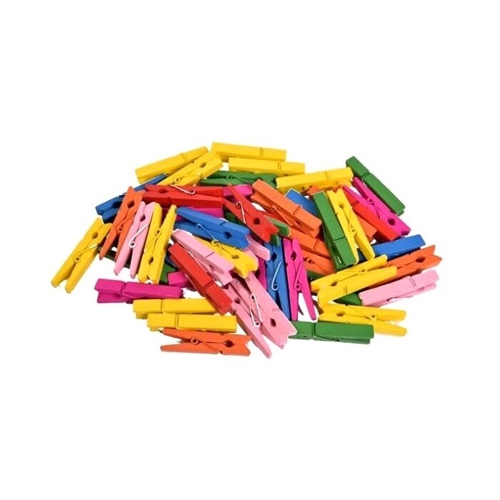 Set 100 Clestisori din lemn colorati 2.5 x 0.8 cm - Decoratiunicreative