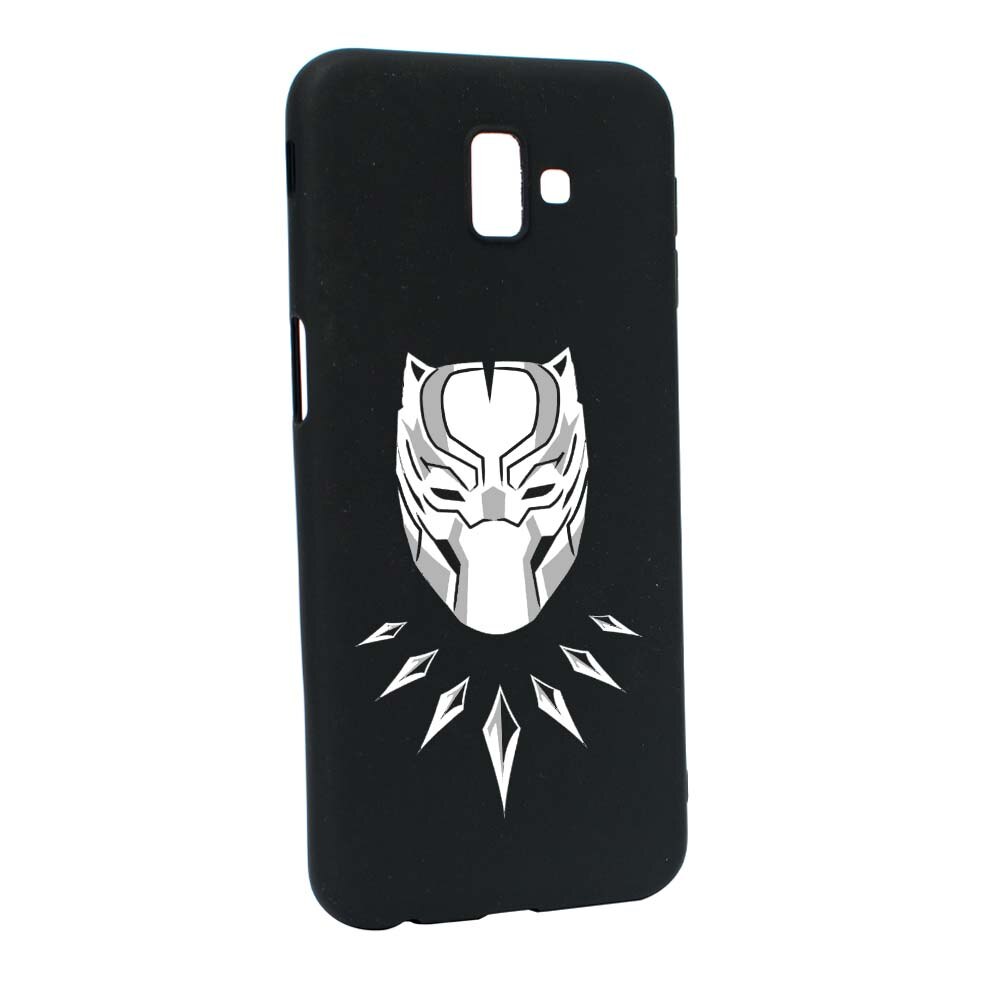 Husa de protectie Marvel, Black Panther pentru Samsung Galaxy J6 Plus / J6 Prime, rezistenta la uzura, anti-alunecare, din silicon Premium, B243