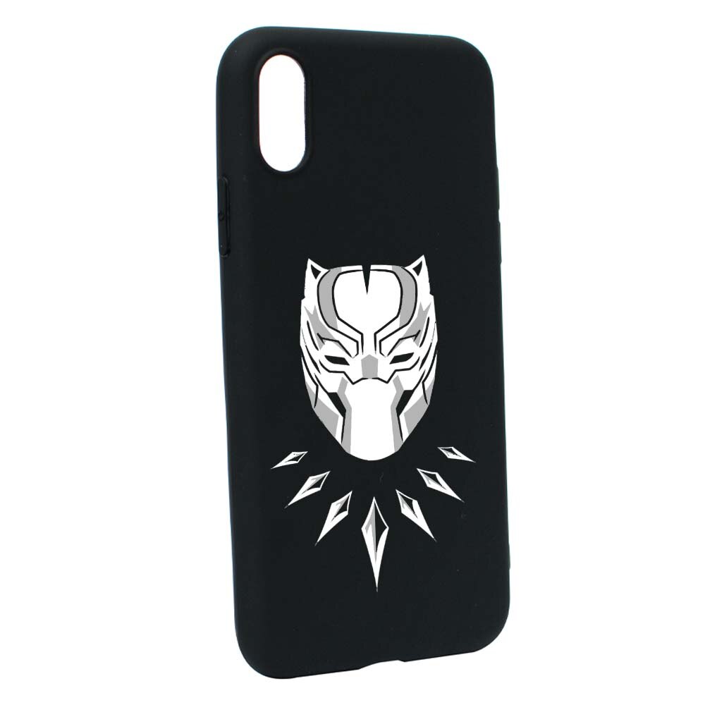 Husa de protectie Marvel, Black Panther pentru Apple iPhone XS / X, rezistenta la uzura, anti-alunecare, din silicon Premium, B243