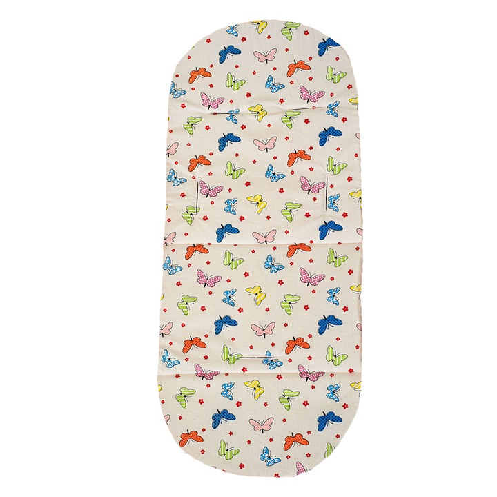 Saltea pentru carucior, Kapinkata Lux, bumbac, fluturi mici, multicolor