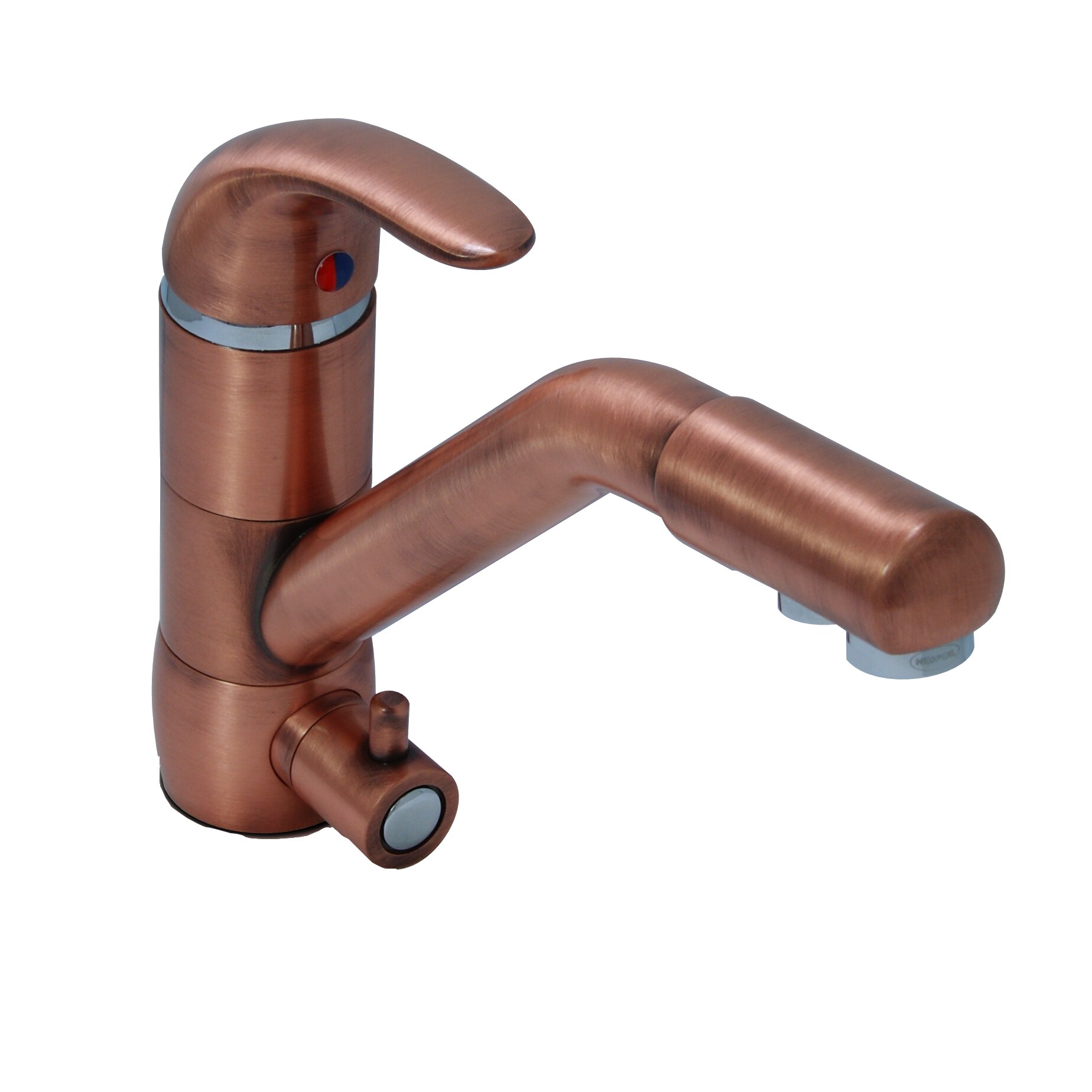 Baterie 3 cai elegant pentru filtru de apa culoare cupru