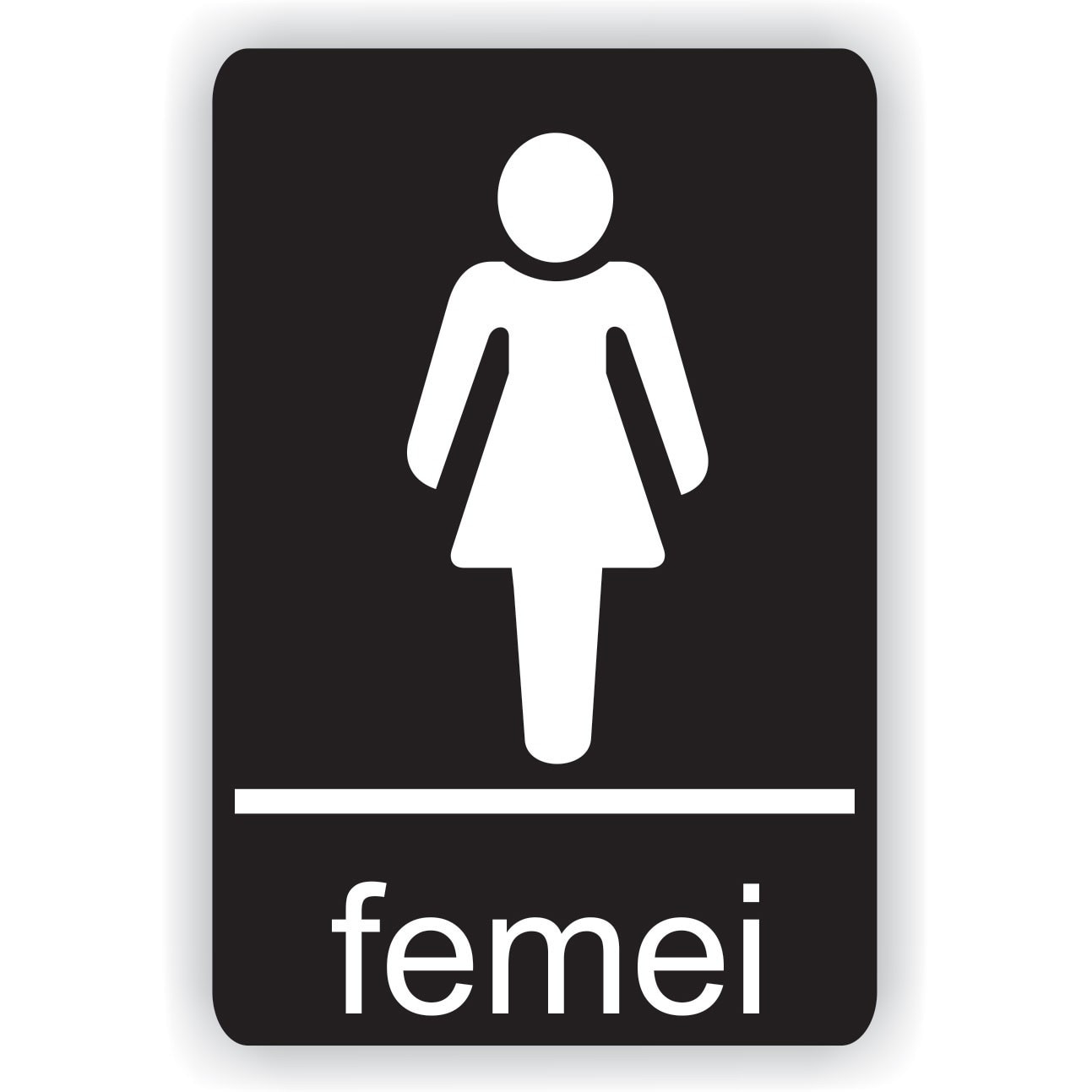 Indicator toaleta femei Creative sign, pvc, forma dreptunghiulara, 14 x 10 cm EVO