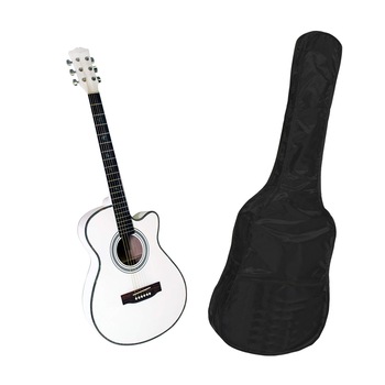 Chitara clasica din lemn 95 cm, alb clasic, husa nylon inclusa Chitara clasica din lemn 95 cm, alb clasic, husa nylon inclusa