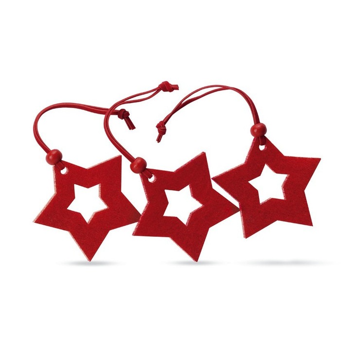 Ornamente Craciun in forma de stea - set 3 bucati