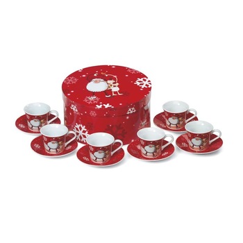 Cani espresso set 12 bucati - rosu Cani espresso set 12 bucati - rosu