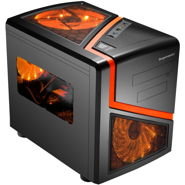 Carcasa Segotep PI-Cube, mATX Mini Cube, fara sursa, Negru