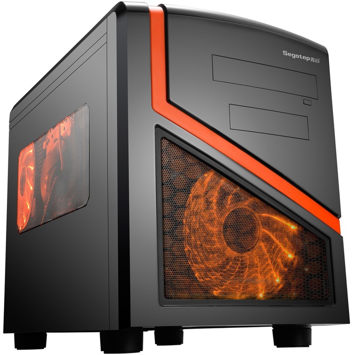 Carcasa Segotep PI-Cube, mATX Mini Cube, fara sursa, Negru