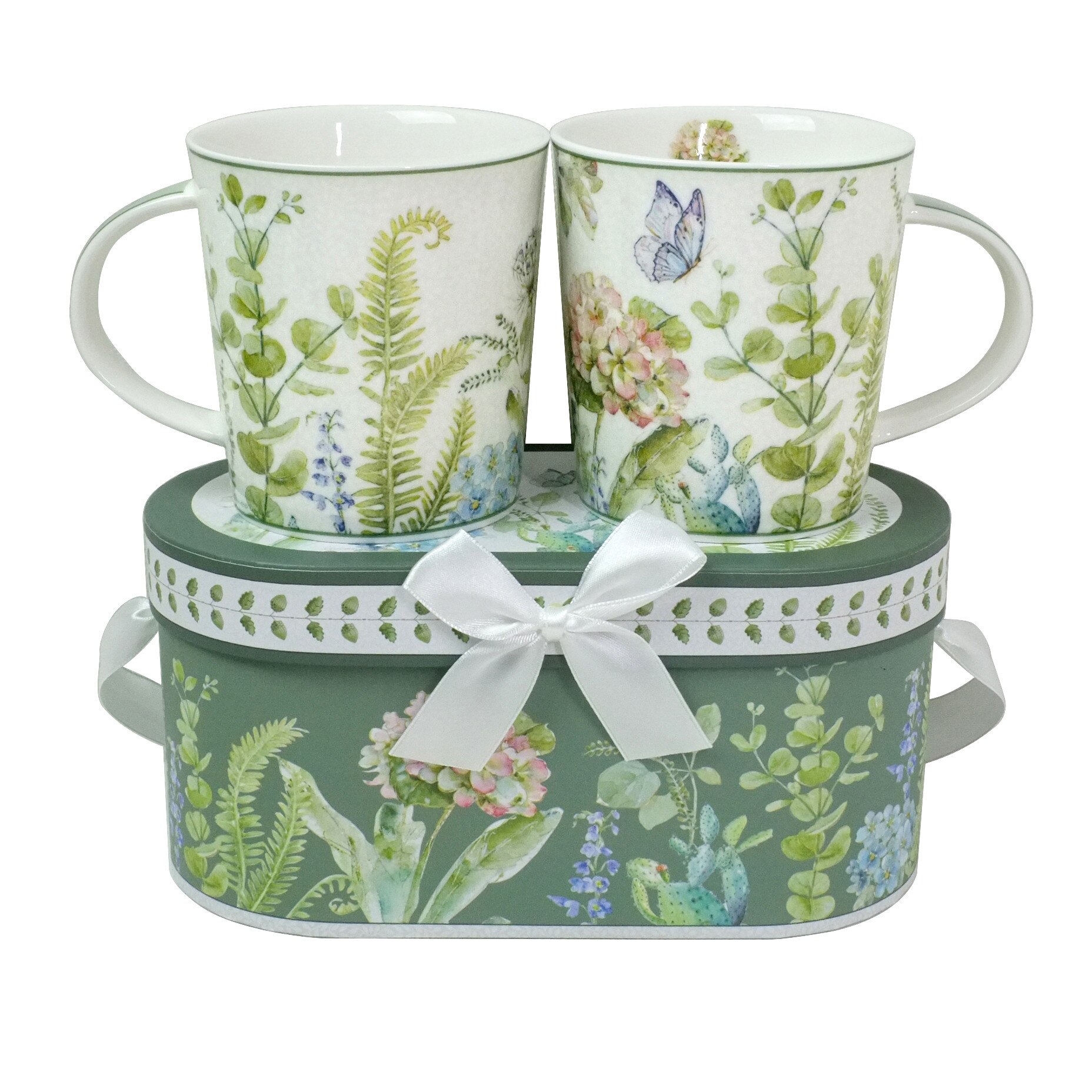 Set 2 Cani Portelan Bobo R2125T/N D324, Gradina, 300ml