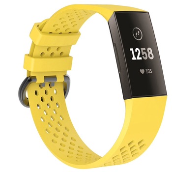 Curea Bratara sport Edman pentru Fitbit Charge 3 / 4, marimea L, Galben Curea Bratara sport Edman pentru Fitbit Charge 3 / 4, marimea L, Galben
