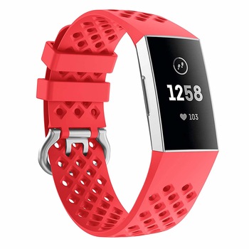 Curea Bratara sport Edman pentru Fitbit Charge 3 / 4, marimea L, Rosu Curea Bratara sport Edman pentru Fitbit Charge 3 / 4, marimea L, Rosu