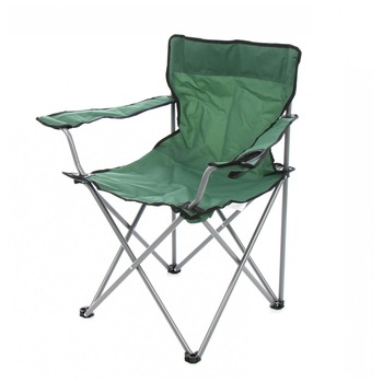 Scaun camping pliant iMK® structura metalica cu husa transport verde si suport pahar 52 x 52 x 80 AN Scaun camping pliant iMK® structura metalica cu husa transport verde si suport pahar 52 x 52 x 80 AN