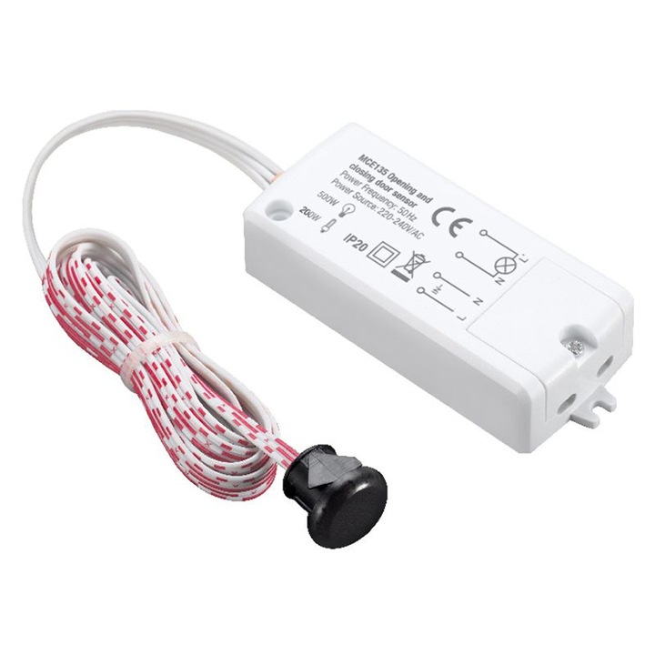 PIR сензор за врата, Инфрачервен детектор, LED, Розов