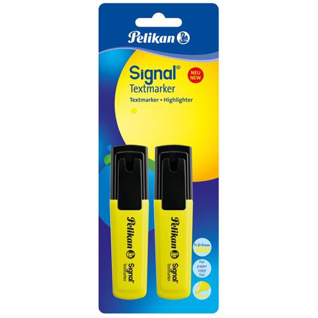 Set 2 textmarker Pelikan Signal, blister, galben fluorescent