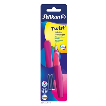 Stilou Pelikan Twist, include doua rezerve, cu grip, ergonomic, blister, plum Stilou Pelikan Twist, include doua rezerve, cu grip, ergonomic, blister, plum