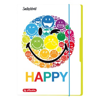 Mapa Herlitz Smileyworld Rainbow, A4, carton Mapa Herlitz Smileyworld Rainbow, A4, carton